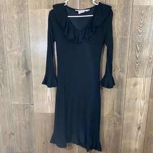 Gretchen Scott Designs Black Ruffled Dress